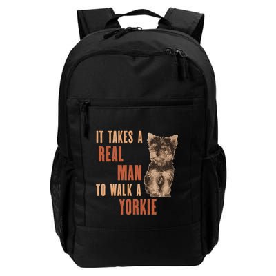 It Takes A Real Man To Walk A Yorkie Funny Dog Lover Backpack