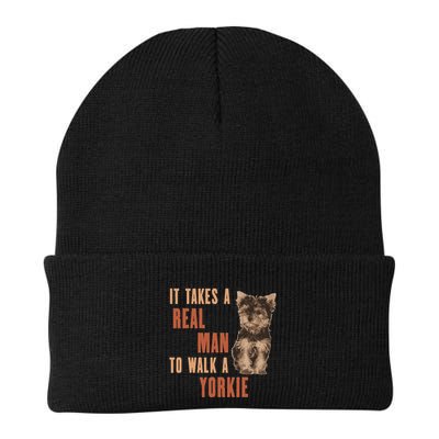 It Takes A Real Man To Walk A Yorkie Funny Dog Lover Beanie