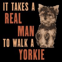 It Takes A Real Man To Walk A Yorkie Funny Dog Lover Sustainable Knit Beanie