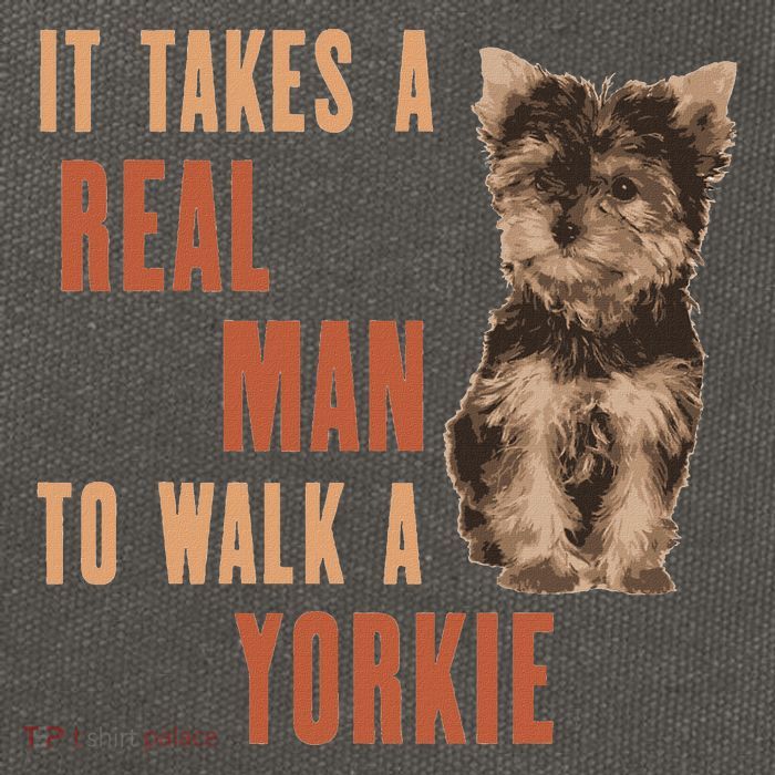 It Takes A Real Man To Walk A Yorkie Funny Dog Lover Cotton Canvas Backpack