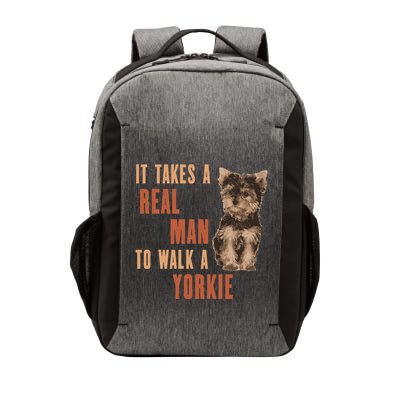 It Takes A Real Man To Walk A Yorkie Funny Dog Lover Vector Backpack