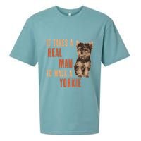 It Takes A Real Man To Walk A Yorkie Funny Dog Lover Sueded Cloud Jersey T-Shirt