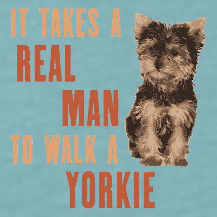 It Takes A Real Man To Walk A Yorkie Funny Dog Lover Sueded Cloud Jersey T-Shirt
