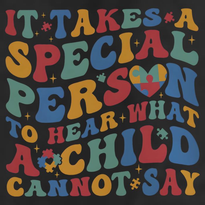 It Takes A Special Person To Hear What A Child Cannot Say 7 Panel Mesh Trucker Snapback Hat