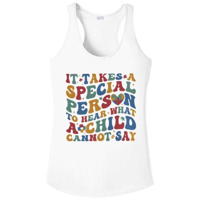 It Takes A Special Person To Hear What A Child Cannot Say Ladies PosiCharge Competitor Racerback Tank