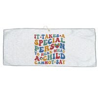 It Takes A Special Person To Hear What A Child Cannot Say Large Microfiber Waffle Golf Towel