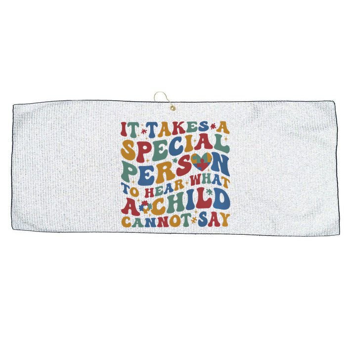 It Takes A Special Person To Hear What A Child Cannot Say Large Microfiber Waffle Golf Towel