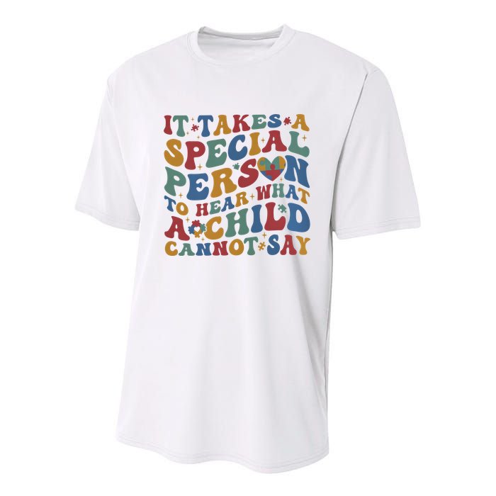 It Takes A Special Person To Hear What A Child Cannot Say Youth Performance Sprint T-Shirt