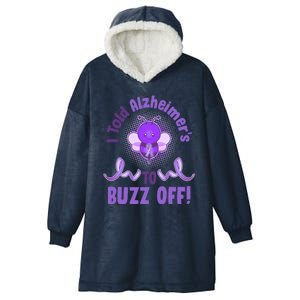 I Told Alzheimer's To Buzz Off Purple Ribbon Bee Hooded Wearable Blanket