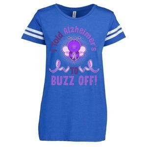 I Told Alzheimer's To Buzz Off Purple Ribbon Bee Enza Ladies Jersey Football T-Shirt