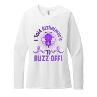 I Told Alzheimer's To Buzz Off Purple Ribbon Bee Womens CVC Long Sleeve Shirt