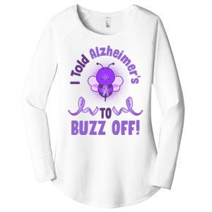 I Told Alzheimer's To Buzz Off Purple Ribbon Bee Women's Perfect Tri Tunic Long Sleeve Shirt