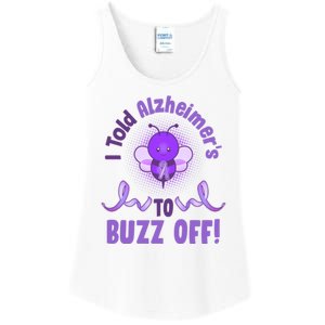 I Told Alzheimer's To Buzz Off Purple Ribbon Bee Ladies Essential Tank