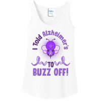 I Told Alzheimer's To Buzz Off Purple Ribbon Bee Ladies Essential Tank