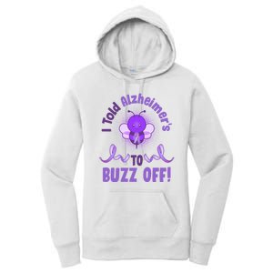 I Told Alzheimer's To Buzz Off Purple Ribbon Bee Women's Pullover Hoodie