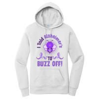 I Told Alzheimer's To Buzz Off Purple Ribbon Bee Women's Pullover Hoodie