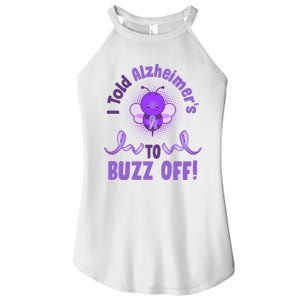 I Told Alzheimer's To Buzz Off Purple Ribbon Bee Women's Perfect Tri Rocker Tank