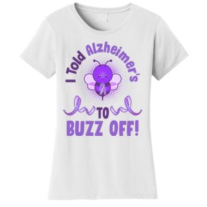 I Told Alzheimer's To Buzz Off Purple Ribbon Bee Women's T-Shirt