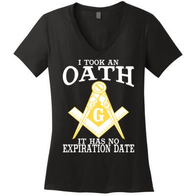It Took An Oath Freemason Masonic Master Masons Freemasonry Women's V-Neck T-Shirt