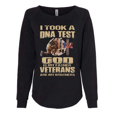 I Took A Dna Test God Is My Father Veterans Are My Brothers Womens California Wash Sweatshirt