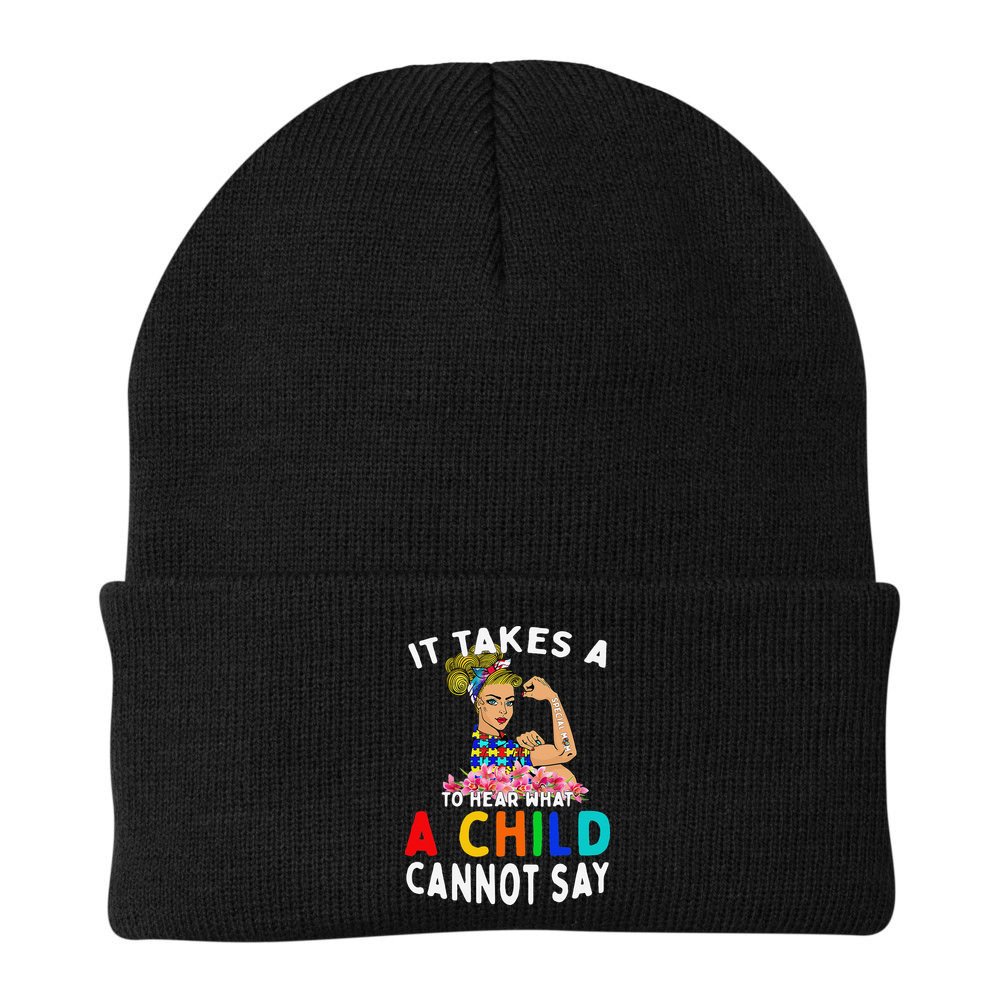 It Takes A Special Mom To Hear A Child Autism Awareness Gift Beanie