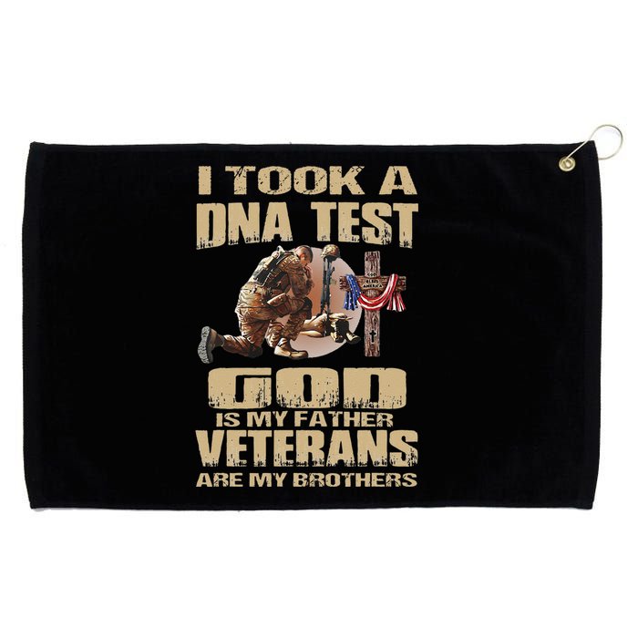 I Took A Dna Test God Is My Father Veterans Are My Brothers Grommeted Golf Towel