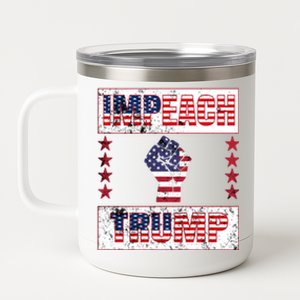 Impeach Trump Anti Trump Resist Fist And Stars Political Gear Gift 12 oz Stainless Steel Tumbler Cup