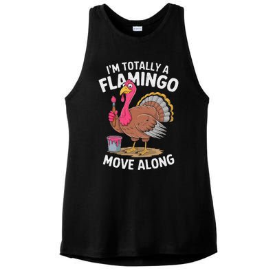 IM Totally A Flamingo Move Along Funny Thanksgiving Turkey Ladies PosiCharge Tri-Blend Wicking Tank