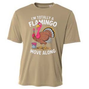 IM Totally A Flamingo Move Along Funny Thanksgiving Turkey Cooling Performance Crew T-Shirt