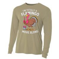 IM Totally A Flamingo Move Along Funny Thanksgiving Turkey Cooling Performance Long Sleeve Crew