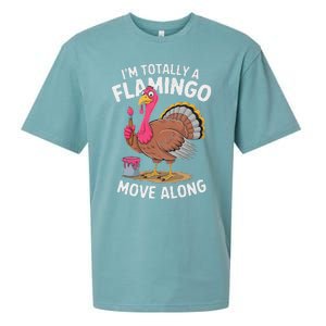 IM Totally A Flamingo Move Along Funny Thanksgiving Turkey Sueded Cloud Jersey T-Shirt