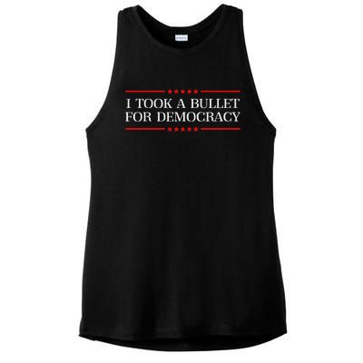 I Took A Bullet For Democracy Expresident Saying Election Ladies PosiCharge Tri-Blend Wicking Tank