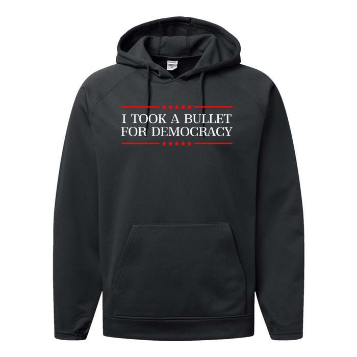 I Took A Bullet For Democracy Expresident Saying Election Performance Fleece Hoodie