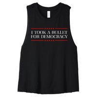 I Took A Bullet For Democracy Expresident Saying Election Women's Racerback Cropped Tank