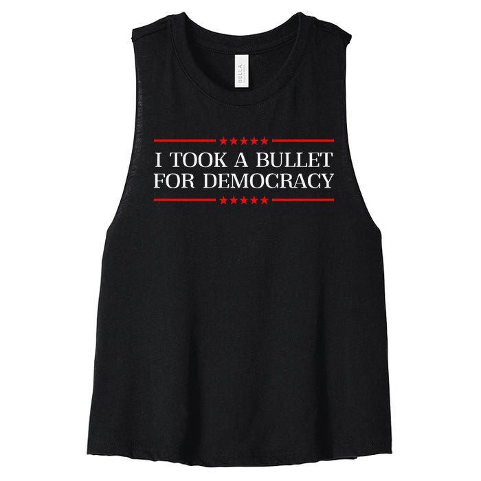 I Took A Bullet For Democracy Expresident Saying Election Women's Racerback Cropped Tank