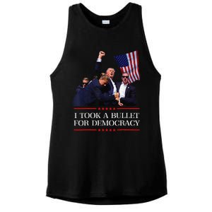 I Took A Bullet For Democracy Expresident Saying Election Ladies PosiCharge Tri-Blend Wicking Tank