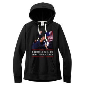 I Took A Bullet For Democracy Expresident Saying Election Women's Fleece Hoodie