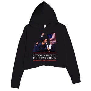 I Took A Bullet For Democracy Expresident Saying Election Crop Fleece Hoodie