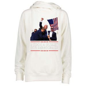 I Took A Bullet For Democracy Expresident Saying Election Womens Funnel Neck Pullover Hood