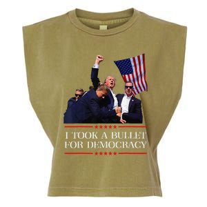 I Took A Bullet For Democracy Expresident Saying Election Garment-Dyed Women's Muscle Tee