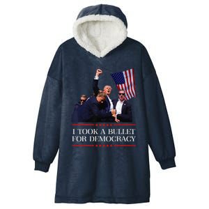 I Took A Bullet For Democracy Expresident Saying Election Hooded Wearable Blanket