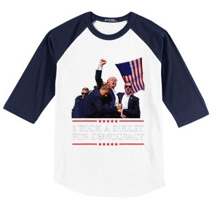 I Took A Bullet For Democracy Expresident Saying Election Baseball Sleeve Shirt