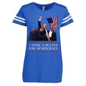 I Took A Bullet For Democracy Expresident Saying Election Enza Ladies Jersey Football T-Shirt