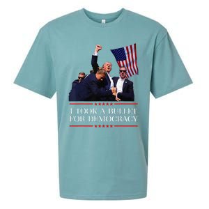 I Took A Bullet For Democracy Expresident Saying Election Sueded Cloud Jersey T-Shirt