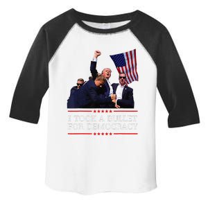 I Took A Bullet For Democracy Expresident Saying Election Toddler Fine Jersey T-Shirt