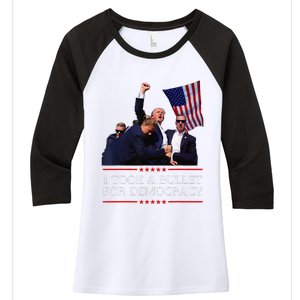 I Took A Bullet For Democracy Expresident Saying Election Women's Tri-Blend 3/4-Sleeve Raglan Shirt