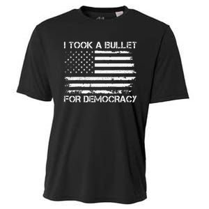 I Took A Bullet For Democracy Funny For Democracy Funny Political American Quote Cooling Performance Crew T-Shirt