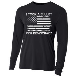 I Took A Bullet For Democracy Funny For Democracy Funny Political American Quote Cooling Performance Long Sleeve Crew