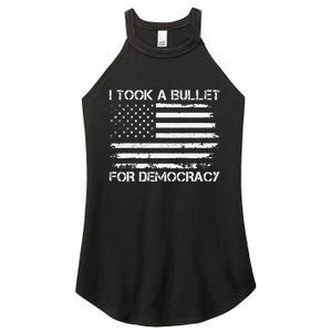 I Took A Bullet For Democracy Funny For Democracy Funny Political American Quote Women's Perfect Tri Rocker Tank