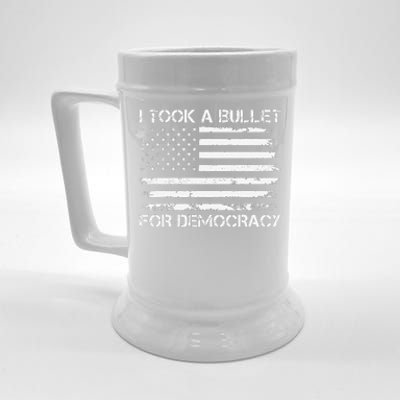 I Took A Bullet For Democracy Funny For Democracy Funny Political American Quote Beer Stein